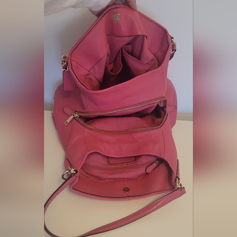 Coach Pink Ruby Leather Phoebe Shoulder Bag - Picture 4 of 15